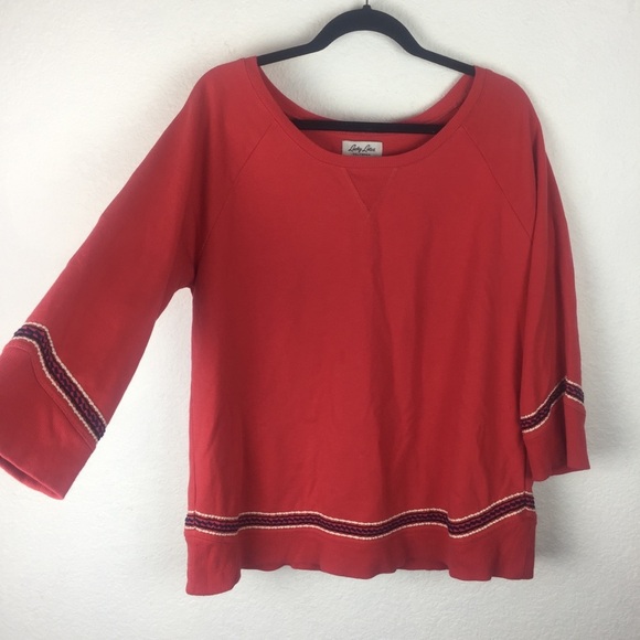 Lucky Brand Scottsdale Red Embroidered Sweater - Picture 7 of 11